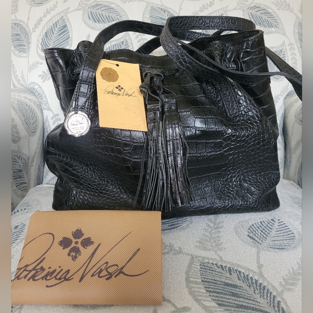 NWT Patricia Nash Distressed Vintage Croc 10th Anniversary Bag